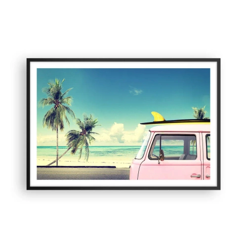 Affiche dans un cadre noir - Poster - Il est temps de commencer les vacances - 91x61 cm