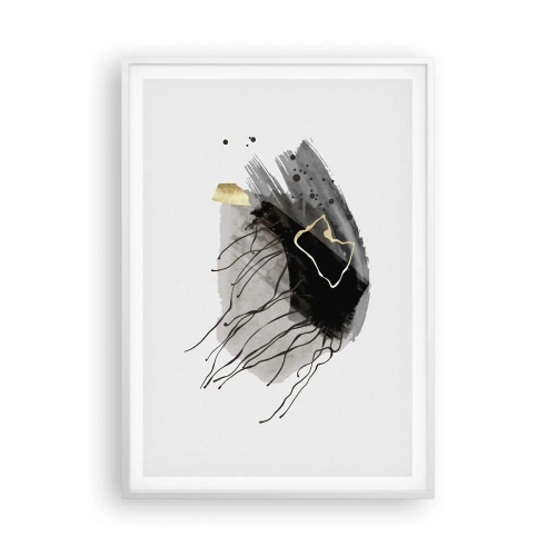 Affiche dans un cadre blanc - Poster - En noir et en or - 70x100 cm