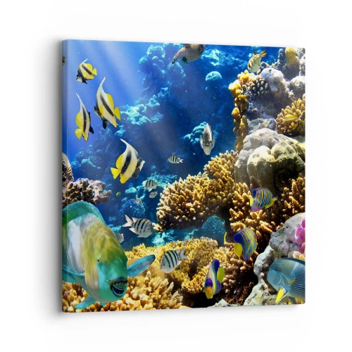 Impression sur toile - Image sur toile - Beaucoup de circulation sur la route des vacances - 30x30 cm