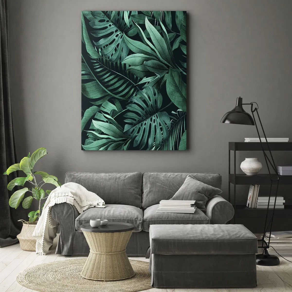 Impression sur toile - Image sur toile - Profondeur du vert tropical - 45x80 cm