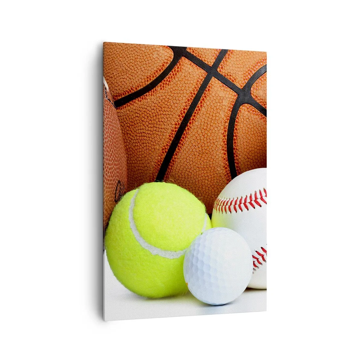 Impression sur toile - Image sur toile - Ballons de diverses disciplines sportives - 80x120cm - Le football nous connecte ! - Décoration murale moderne pour le salon et la chambre ARTTOR