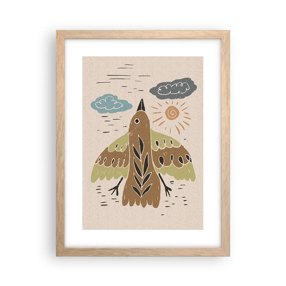 Affiche dans un chêne clair - Poster - Bon vol - 30x40 cm