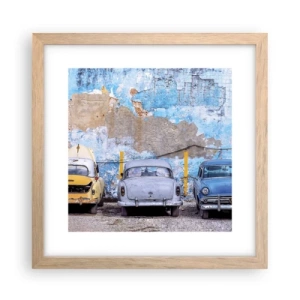 Affiche dans un chêne clair - Poster - Rencontre de vétérans - 30x30 cm