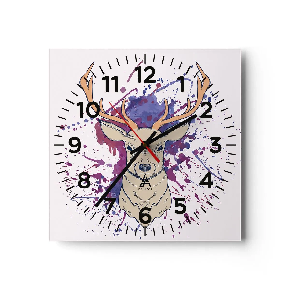 Horloge murale - Pendule murale - Courage et équilibre - 30x30 cm