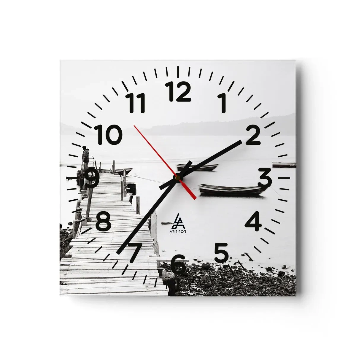Horloge murale - Pendule murale - Calme et propre au bord de l'eau - 30x30 cm