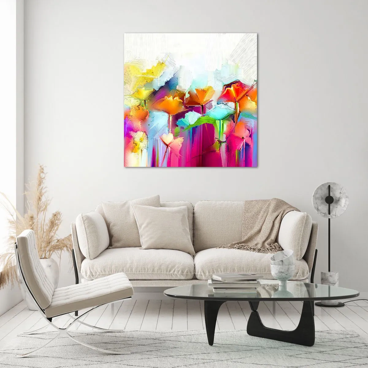 Impression sur verre - Image sur verre - L'arc-en-ciel s'est épanoui - 50x50 cm