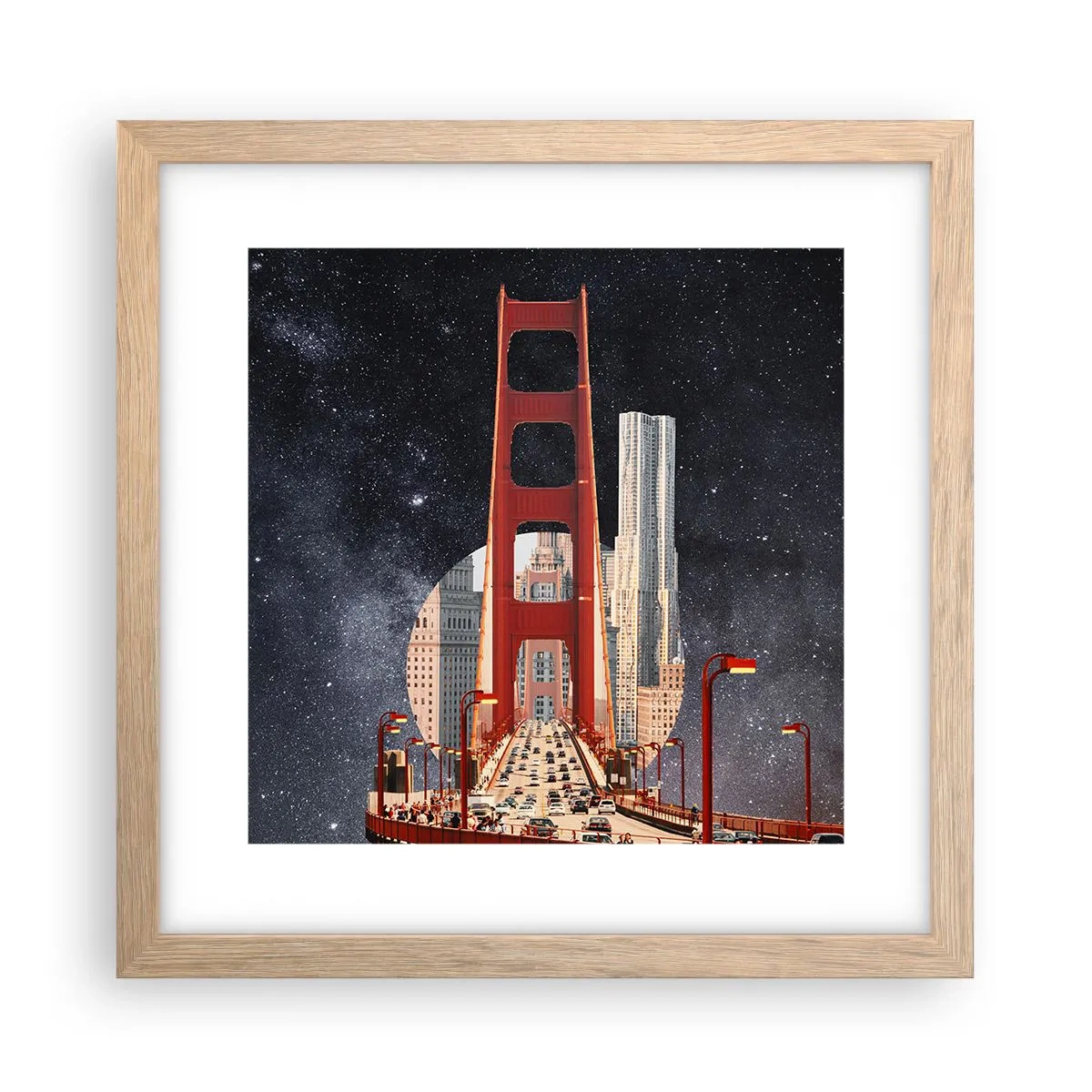 Affiche dans un chêne clair - Poster - Toujours au centre - 30x30 cm