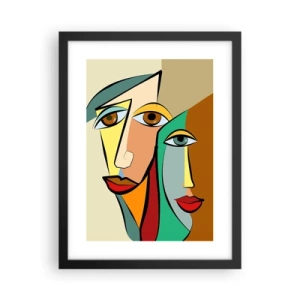 Affiche dans un cadre noir - Poster - Couple cubiste - 30x40 cm