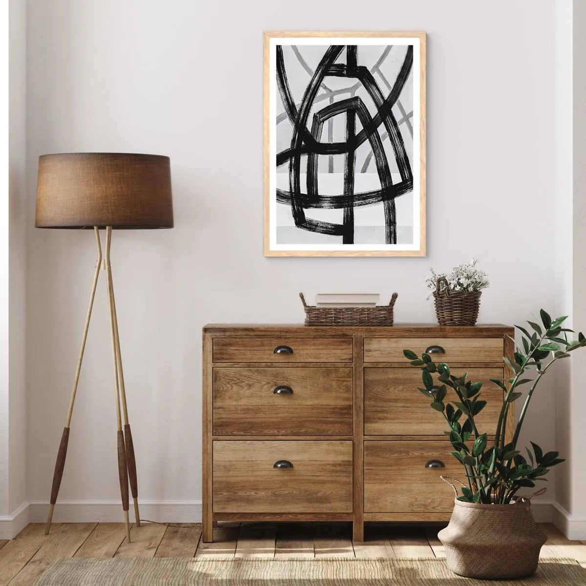 Affiche dans un chêne clair - Poster - Profondeur du bâtiment - 30x40 cm