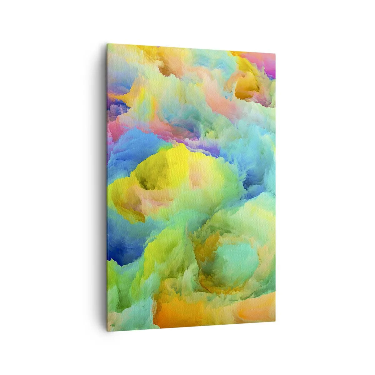 Impression sur toile - Image sur toile - Composition abstraite aux couleurs de l'arc-en-ciel - 80x120cm - Plumule arc-en-ciel - Décoration murale moderne pour le salon et la chambre ARTTOR