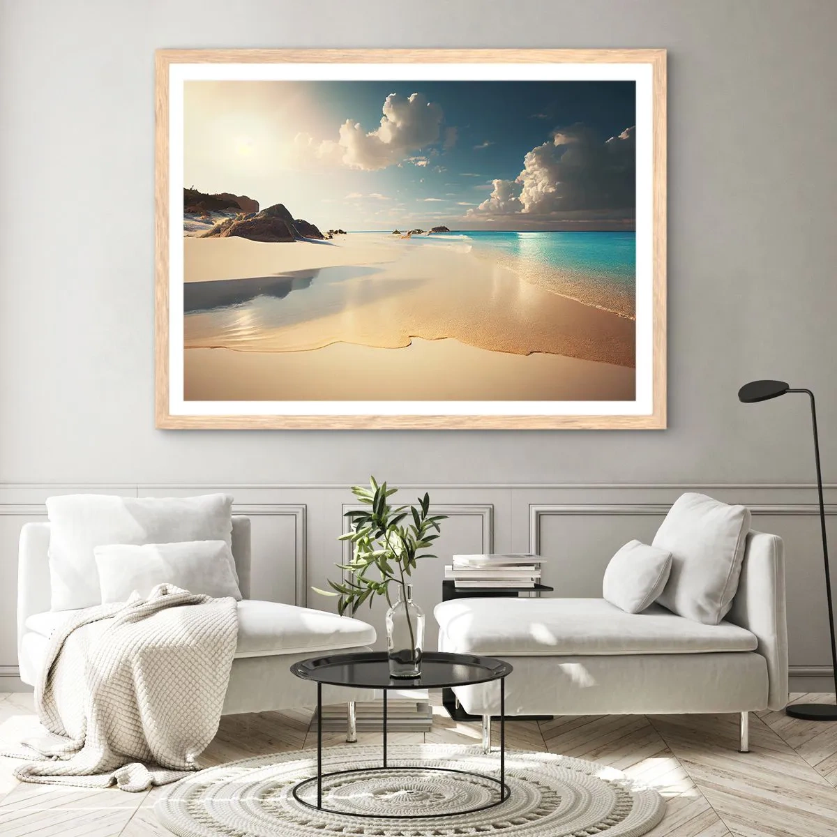 Affiche dans un chêne clair - Poster - Une journée de rêve - 50x40 cm