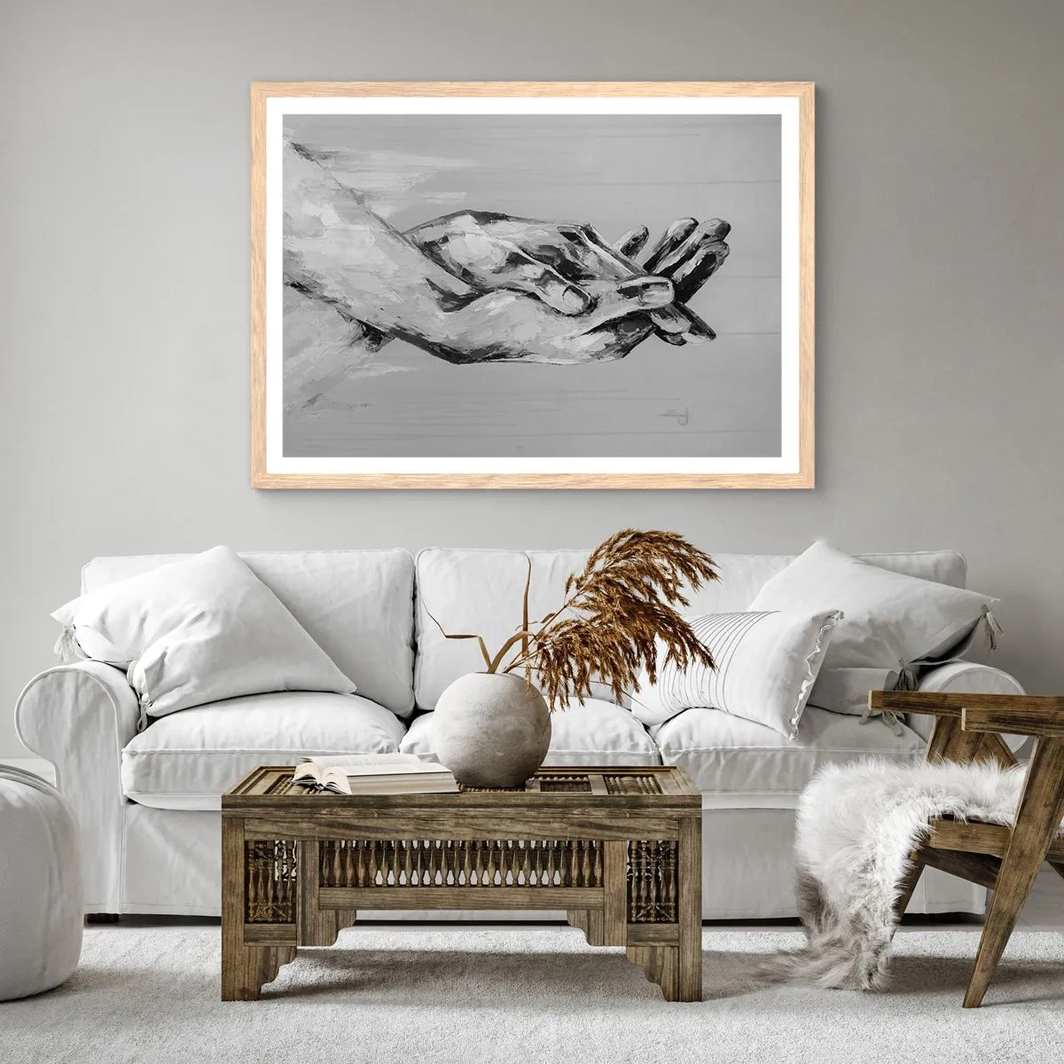 Affiche dans un chêne clair - Poster - Début... - 40x30 cm