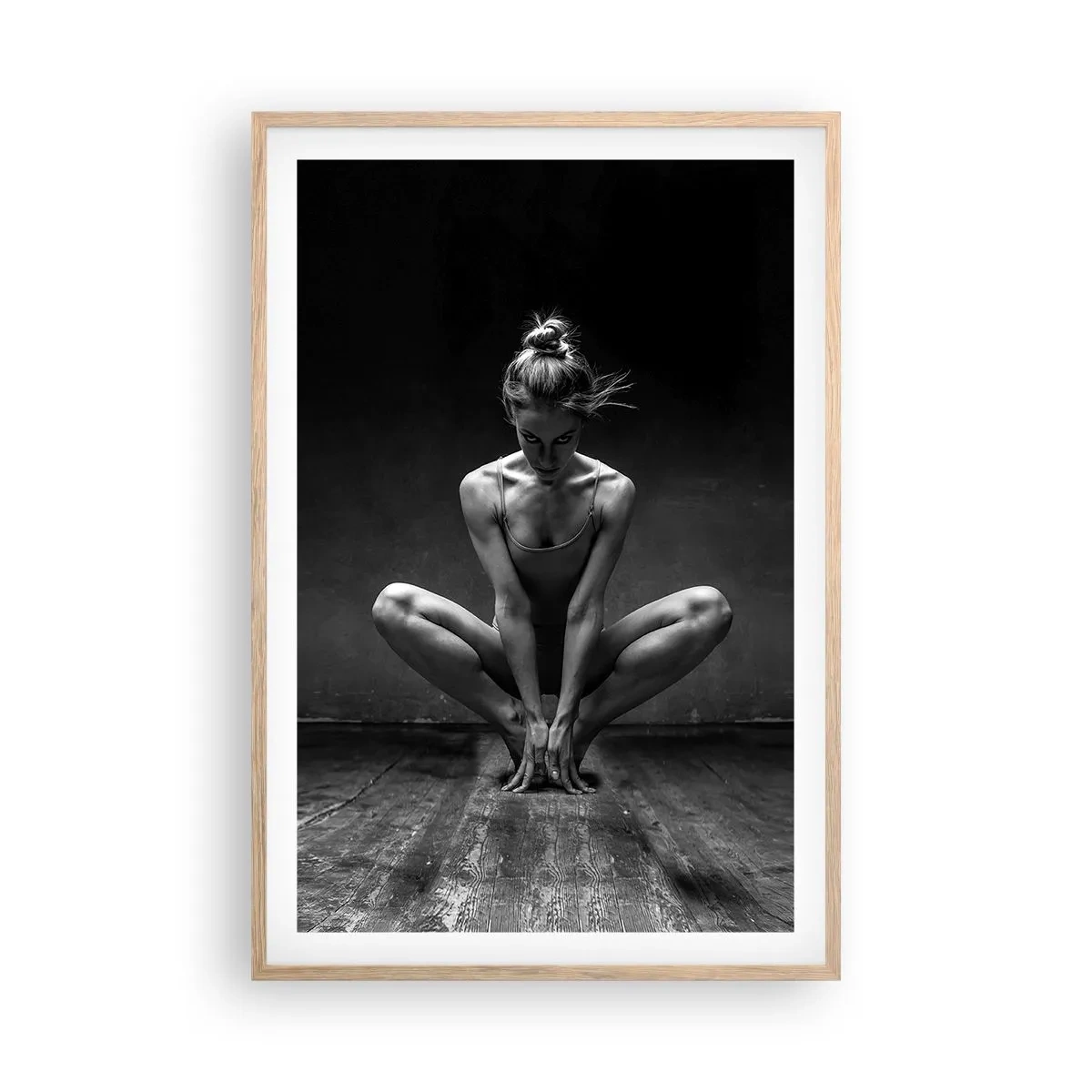 Affiche dans un chêne clair - Poster - Concentration de l'énergie de la danse - 61x91 cm