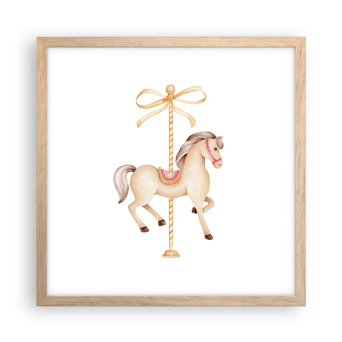 Affiche dans un chêne clair - Poster - Un trot gracieux - 40x40 cm