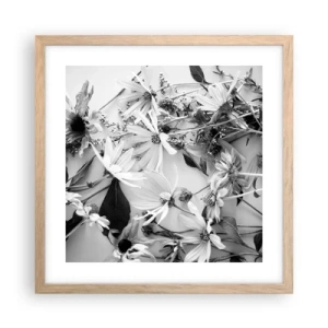 Affiche dans un chêne clair - Poster - Non-un bouquet de fleurs - 40x40 cm