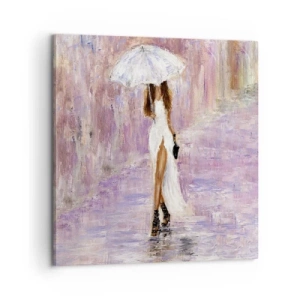 Impression sur toile - Image sur toile - Sous la pluie lilas - 60x60 cm