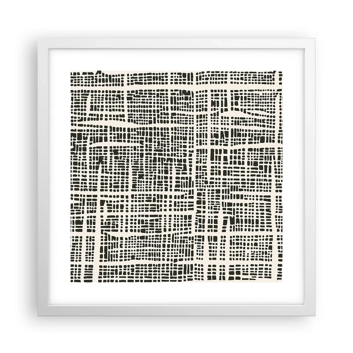 Affiche dans un cadre blanc - Poster - Composition tissée - 40x40 cm