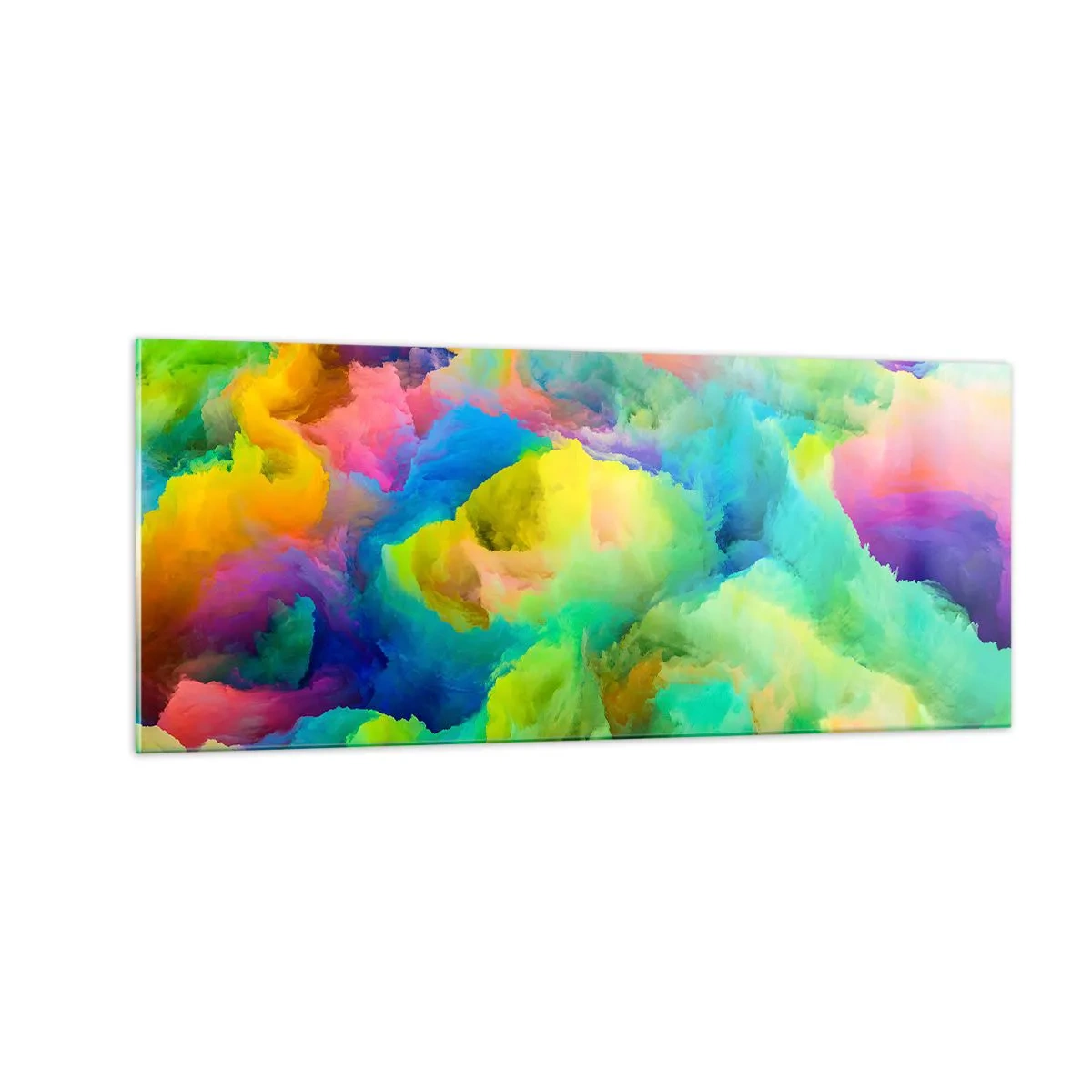 Impression sur verre - Image sur verre - Plumule arc-en-ciel - 100x40 cm