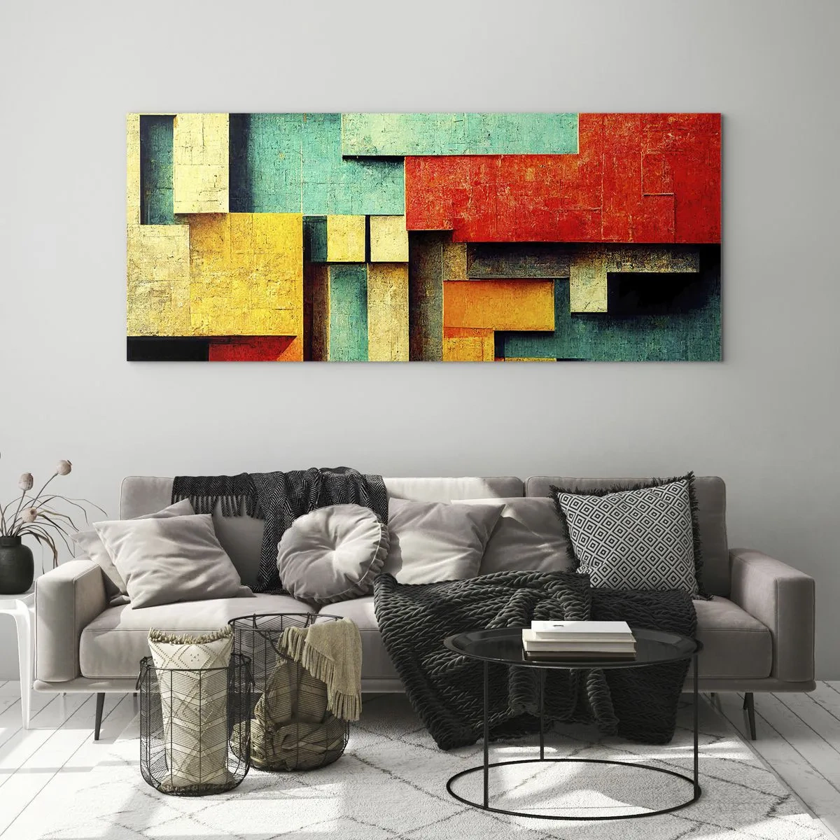 Impression sur verre - Image sur verre - Festival des angles droits - 100x40 cm