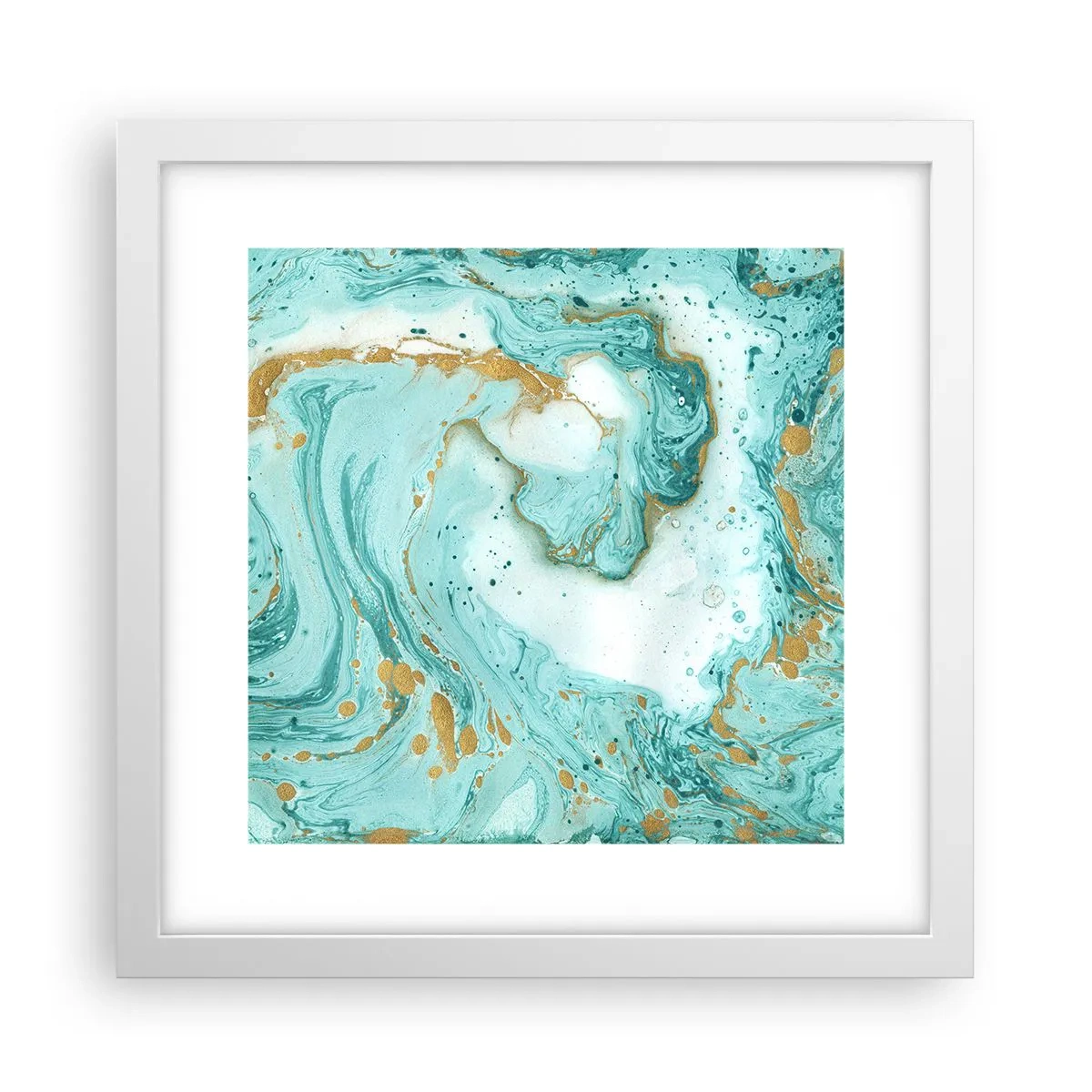 Affiche dans un cadre blanc - Poster - Sous la grande vague de l'ère Edo - 30x30 cm