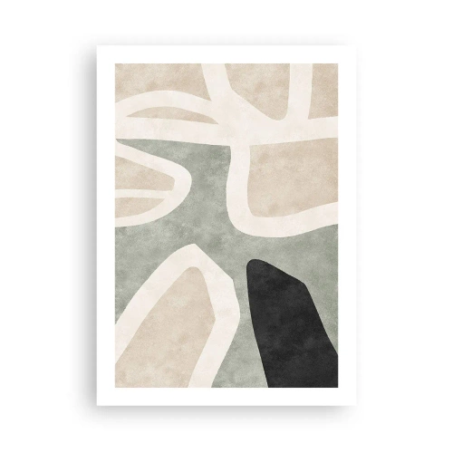 Affiche - Poster - Harmonie des couleurs abstraites - 50x70cm - Composition pour motif noir - Décoration murale moderne pour le salon et la chambre ARTTOR