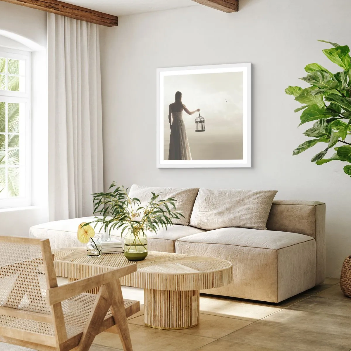 Affiche dans un cadre blanc - Poster - Soi libre - 30x30 cm