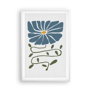 Affiche dans un cadre blanc - Poster - Une branche à une fleur - 61x91 cm