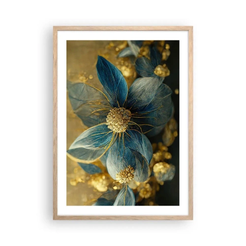 Affiche dans un chêne clair - Poster - Fleurir avec de l'or - 50x70 cm