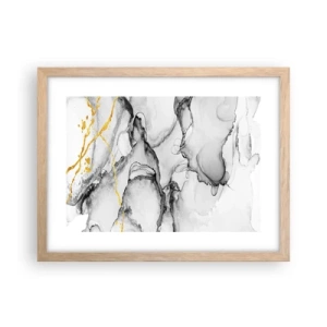 Affiche dans un chêne clair - Poster - Composition à motif or - 40x30 cm