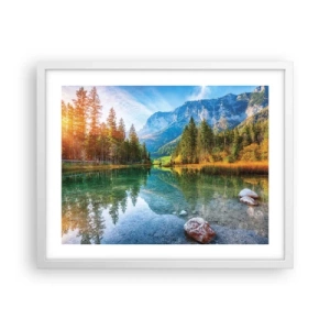 Affiche dans un cadre blanc - Poster - Douceur automnale - 50x40 cm