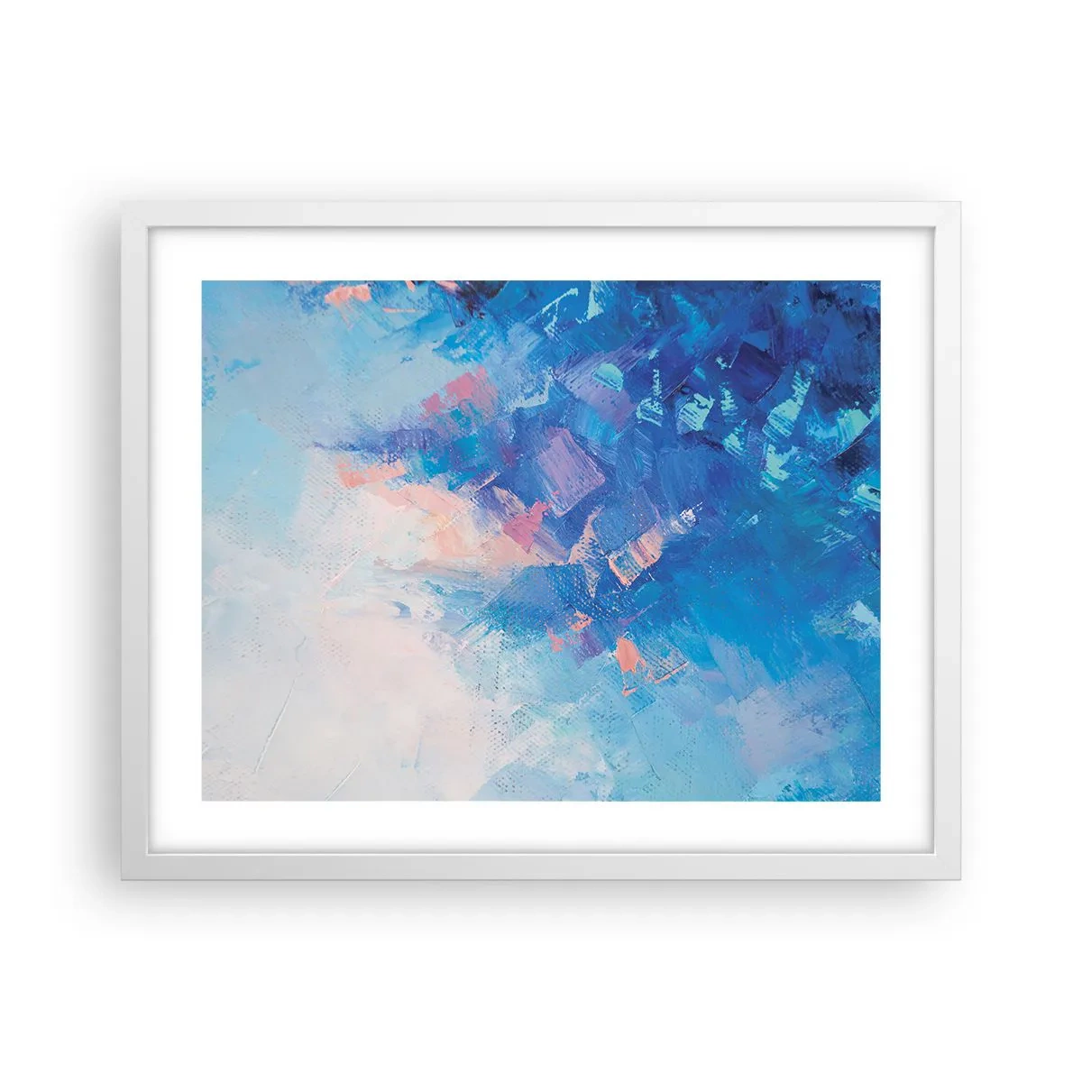 Affiche dans un cadre blanc - Poster - Abstraction hivernale - 50x40 cm