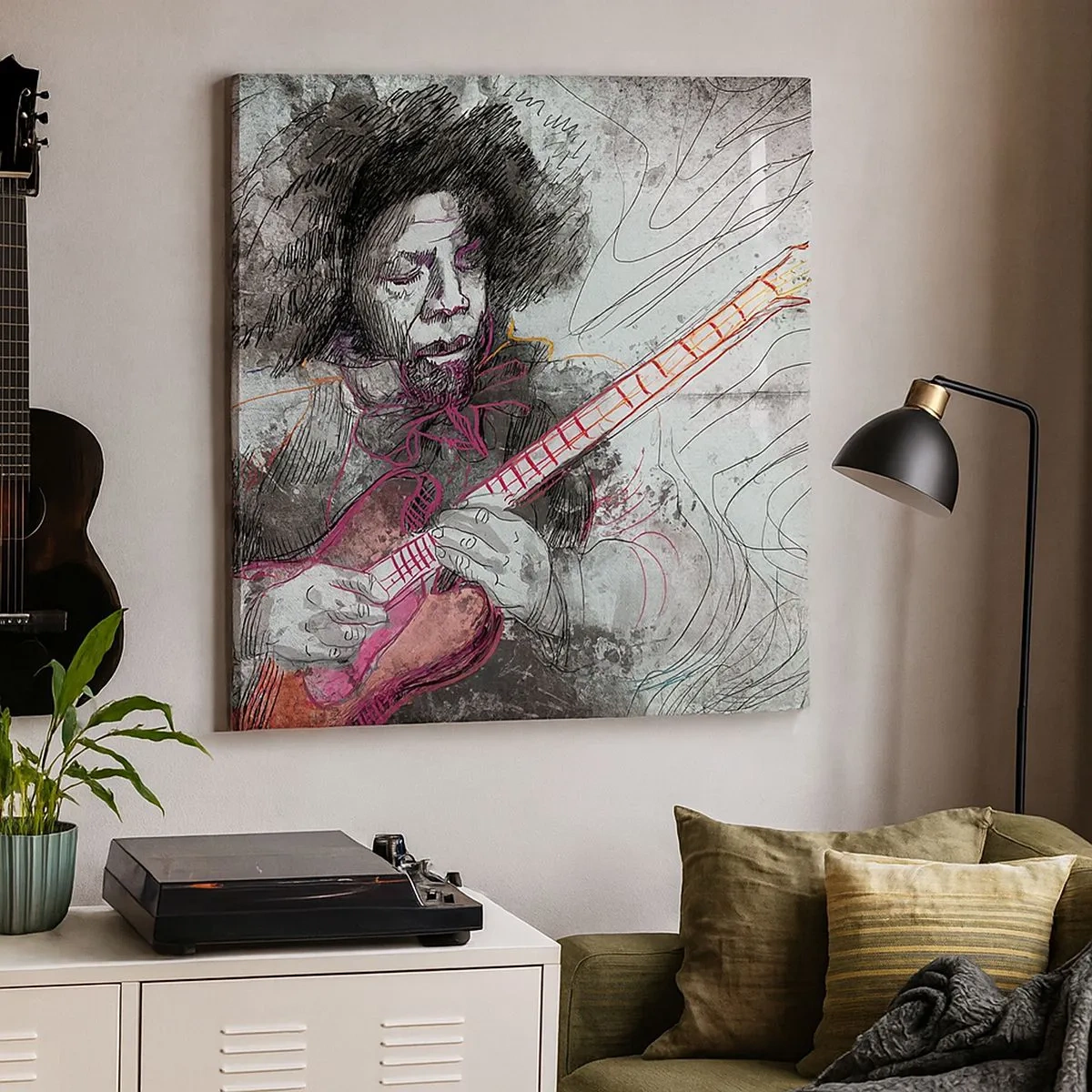 Impression sur toile - Image sur toile - Sur les vagues de la musique - 30x30 cm