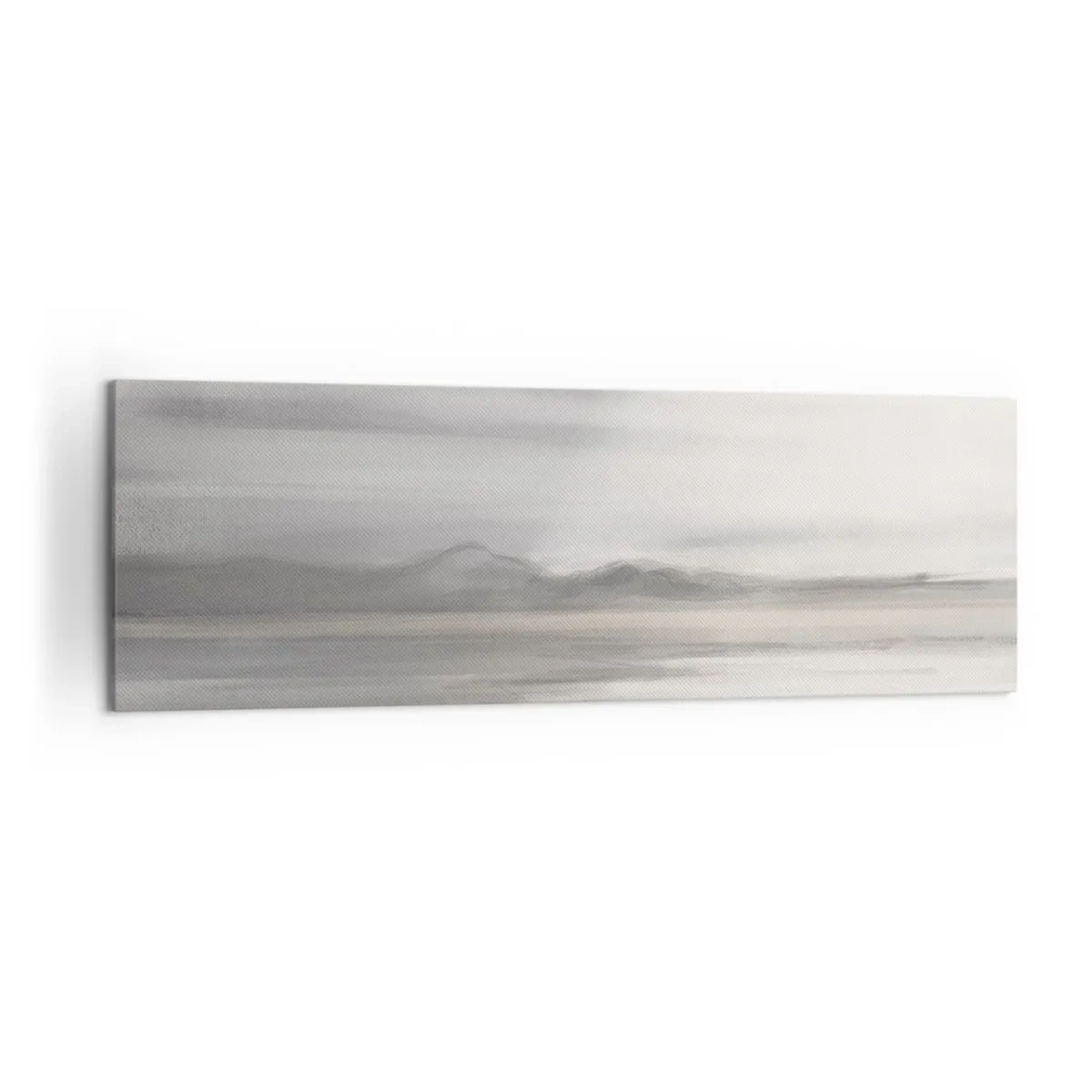Impression sur toile - Image sur toile - Un paysage subtil aux tons gris et beige - 160x50cm - Distance réfléchie - Décoration murale moderne pour le salon et la chambre ARTTOR