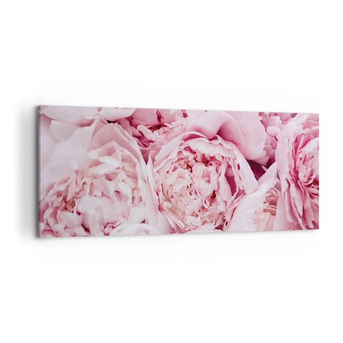 Impression sur toile - Image sur toile - Gros plan d'un bouquet de pivoines roses - 120x50cm - Caliné et parfumé - Décoration murale moderne pour le salon et la chambre ARTTOR