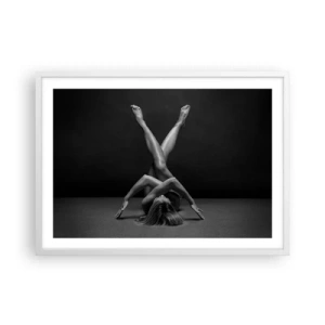 Affiche dans un cadre blanc - Poster - Géométrie de la nudité - 70x50 cm
