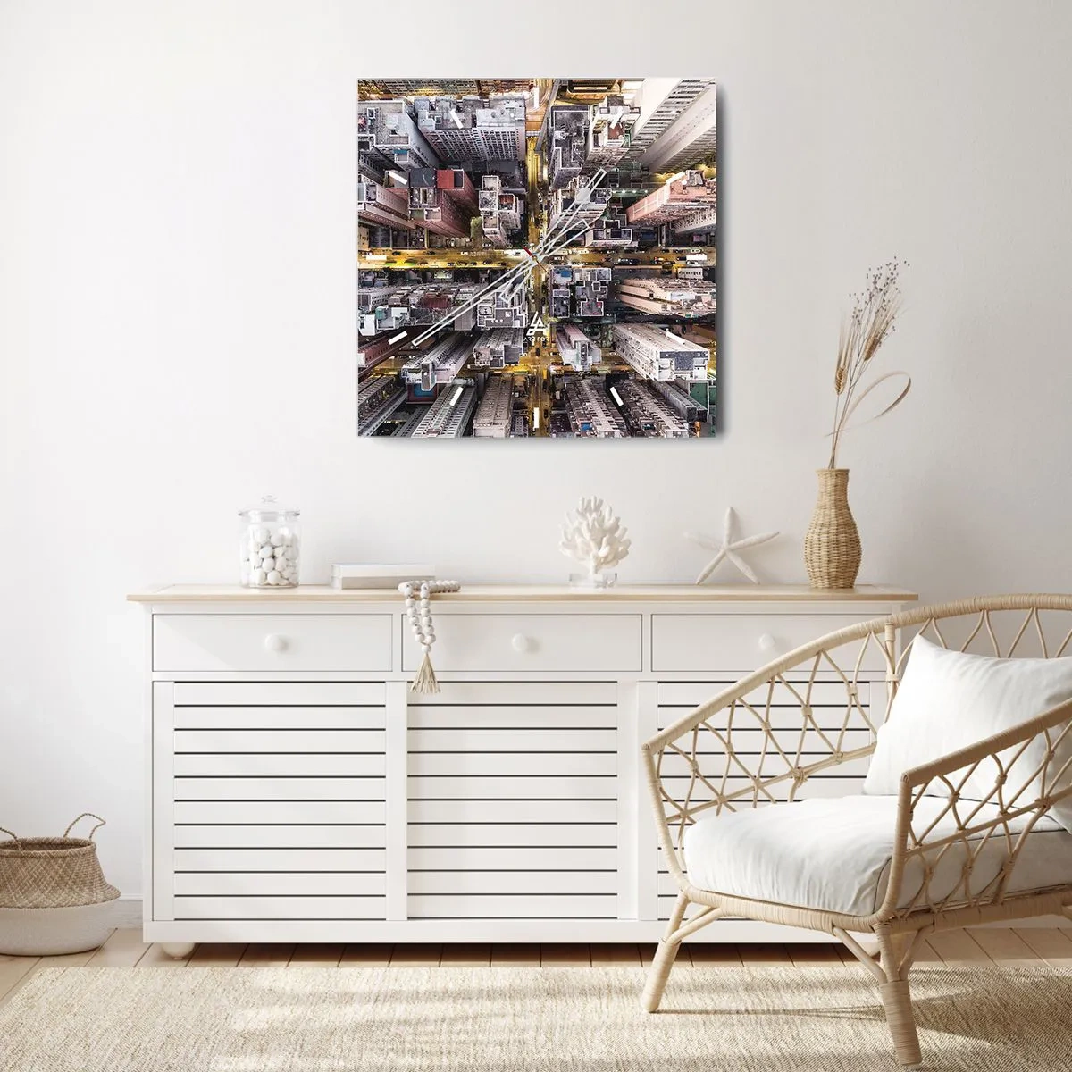 Horloge murale - Pendule murale - Salutations de Hong-Kong - 40x40 cm