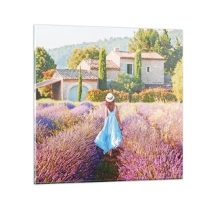 Impression sur verre - Image sur verre - Fille de la lavande - 60x60 cm