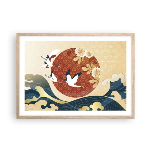 Affiche dans un chêne clair - Poster - Conte japonnais - 70x50 cm