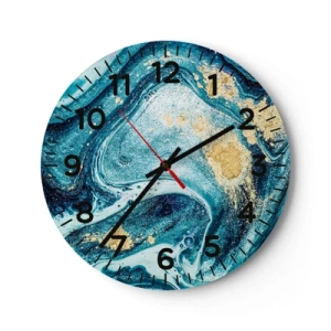Horloge murale - Pendule murale - Vortex bleu - 30x30 cm