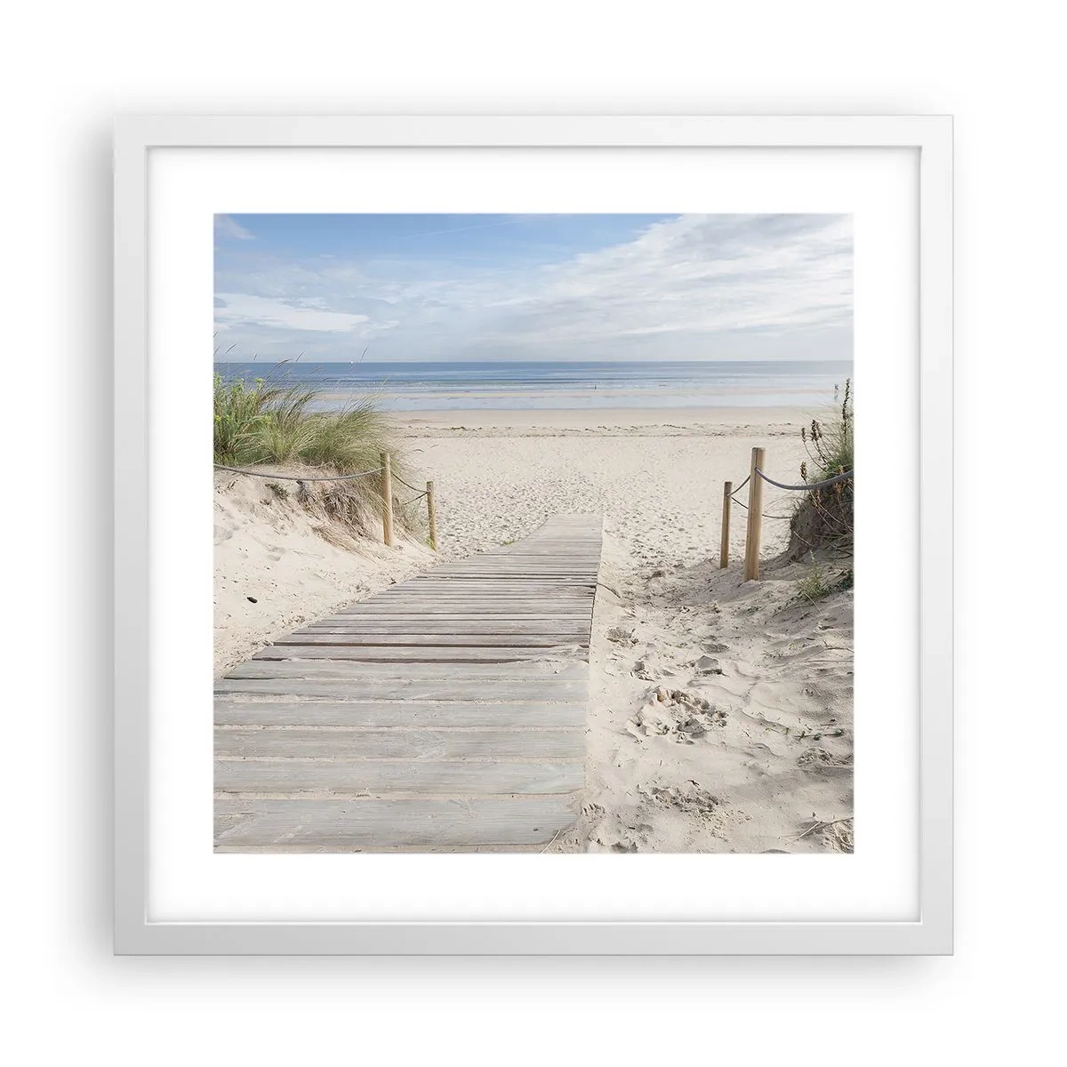 Affiche dans un cadre blanc - Poster - A l'horizon - 40x40 cm