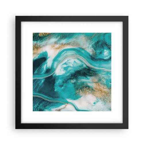 Affiche dans un cadre noir - Poster - Rivière d'or - 30x30 cm