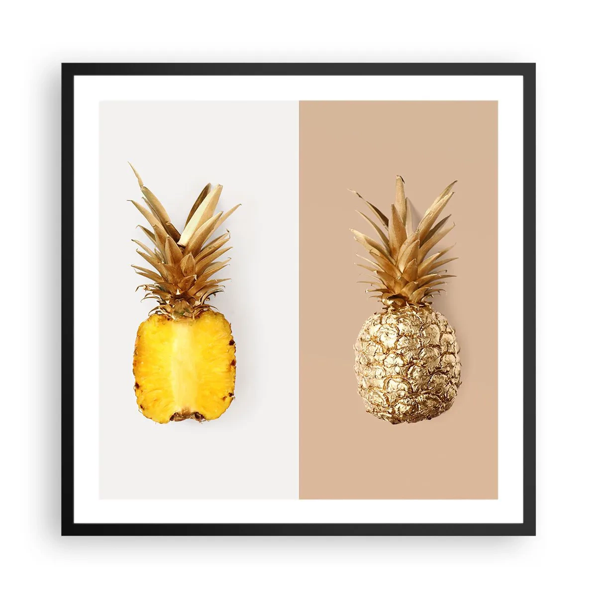 Affiche dans un cadre noir - Poster - Ananas pour nous - 60x60 cm