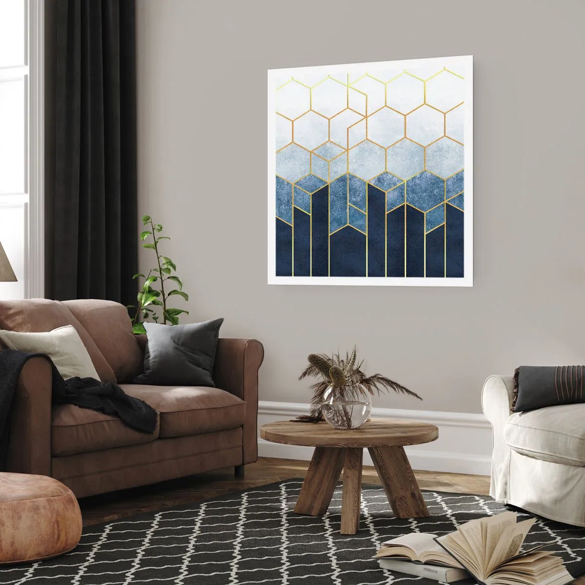 Affiche - Poster - Composition en rythme syncopé - 50x50 cm