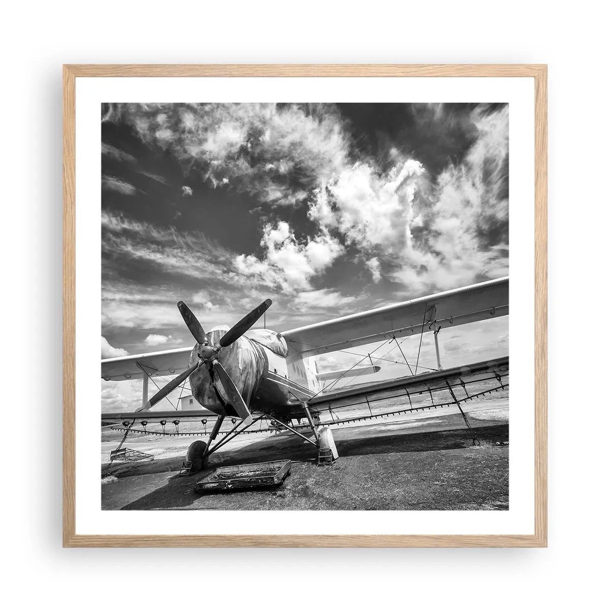 Affiche dans un chêne clair - Poster - Je suis impatient! - 60x60 cm