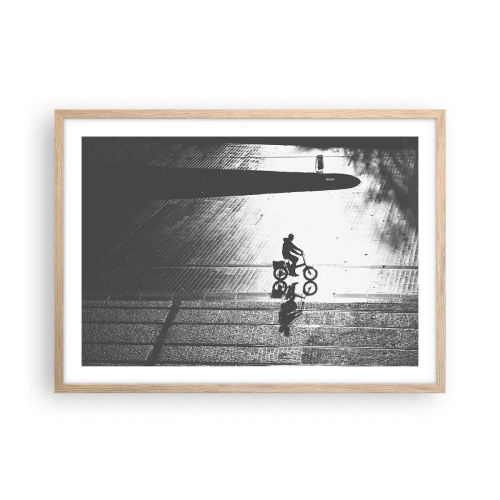 Affiche dans un chêne clair - Poster - Devant moi, à travers la ville - 70x50 cm