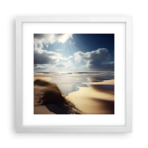 Affiche dans un cadre blanc - Poster - Plage, plage sauvage - 30x30 cm
