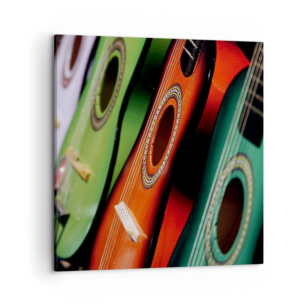 Impression sur toile - Image sur toile - La guitare a plusieurs couleurs - 50x50 cm