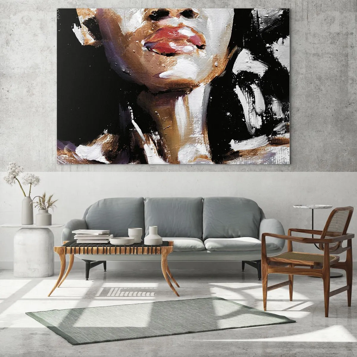 Impression sur verre - Image sur verre - Gros plan d'un portrait coloré d'une femme dans un style expressif - 100x70cm - Fierté sans préjugés - Décoration murale moderne pour le salon et la chambre ARTTOR