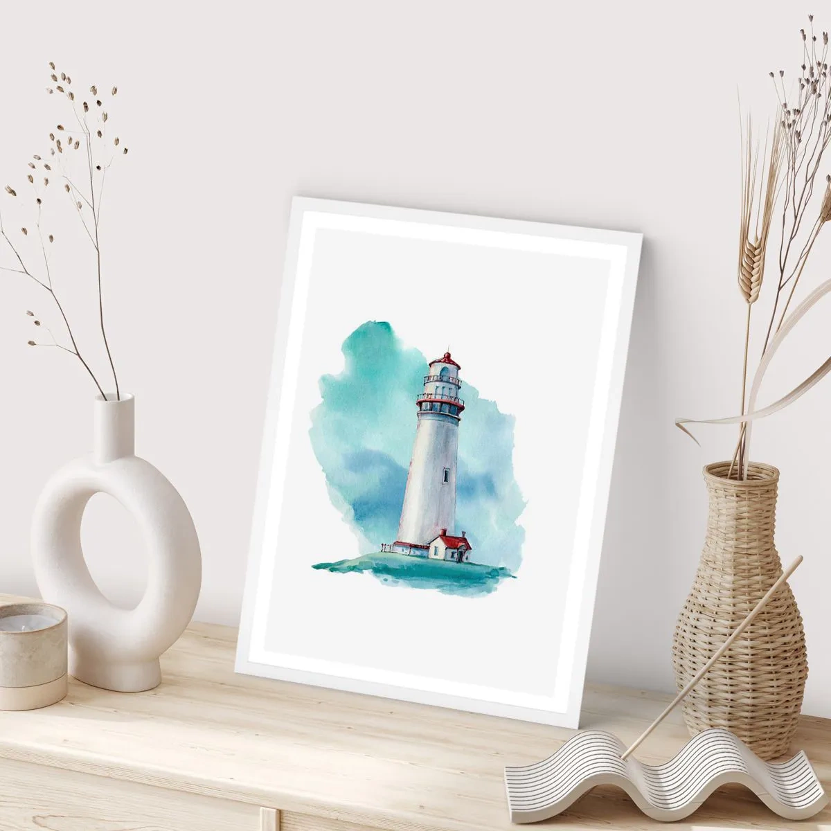 Affiche dans un cadre blanc - Poster - La douce sœur du bleu - 61x91 cm