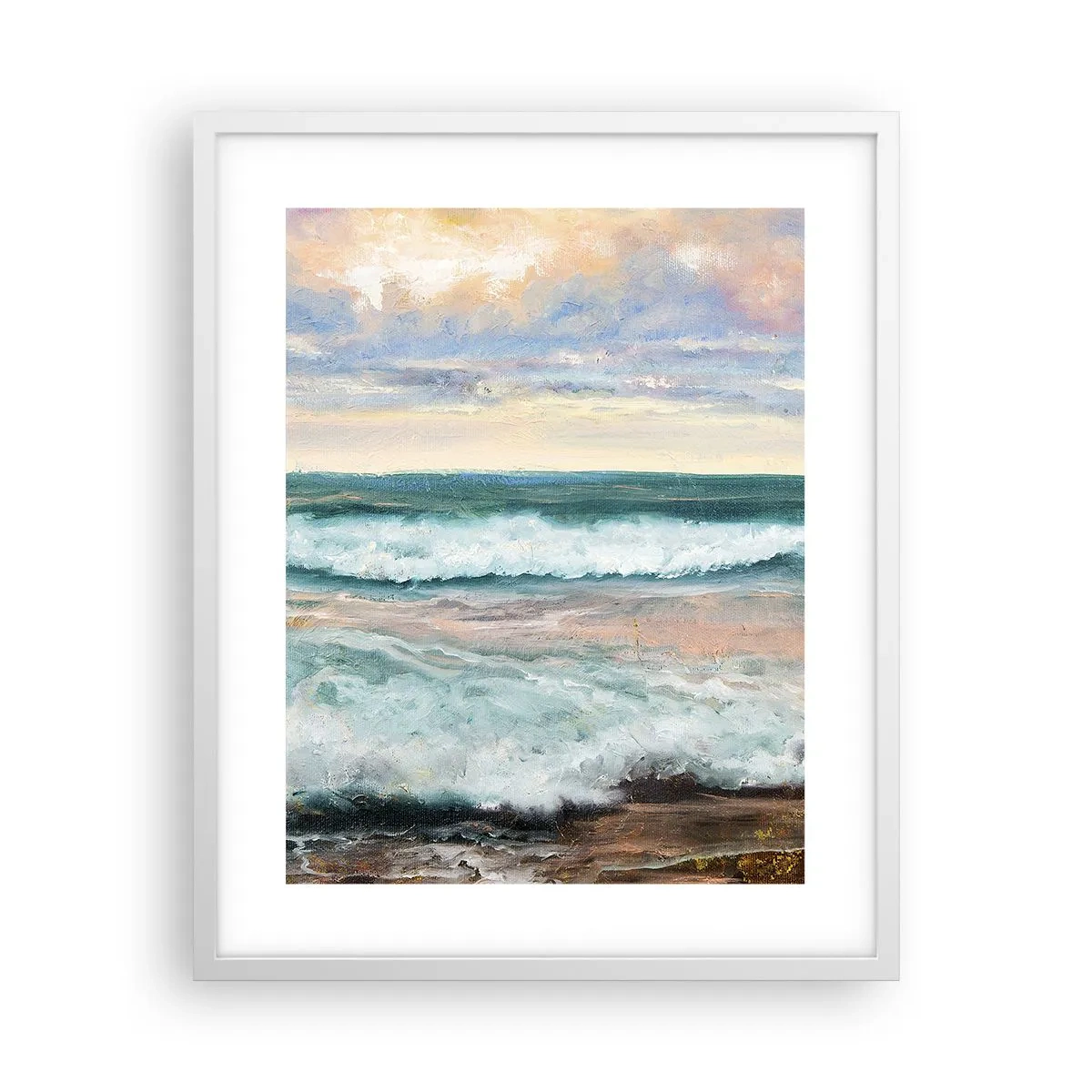 Affiche dans un cadre blanc - Poster - Ici tu adouciras ton âme - 40x50 cm